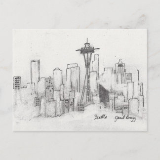 Cartão Postal Seattle Sketch