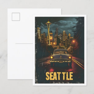 Cartão Postal Seattle Washington Classic Retro Viagens vintage