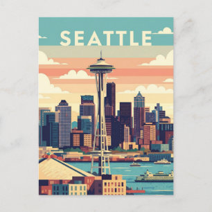 Cartão Postal Seattle Washington Retro Vintage