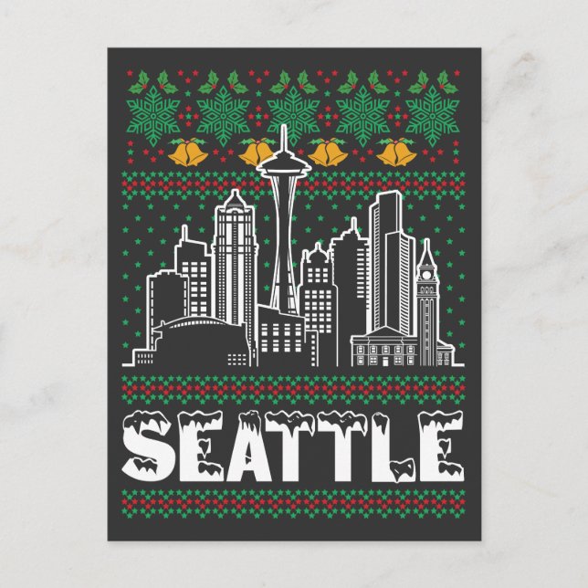 Cartão Postal Seattle Washington Ugly Christmas (Frente)