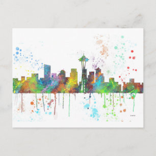 CARTÃO POSTAL SEATTTLE WASHINGTON SKYLINE