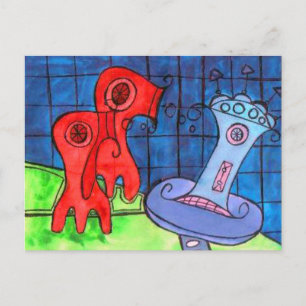 Cartão Postal secador de cabelo medusa