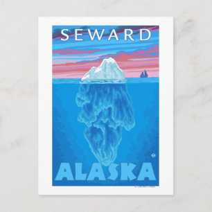 Cartão Postal Seção Cruzada de Iceberg - Seward, Alasca
