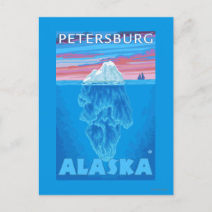 Cartão Postal Seção Cruzada Iceberg - Petersburgo, Alasca