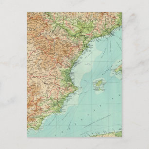 Cartão Postal Seção Leste da espanha e Portugal