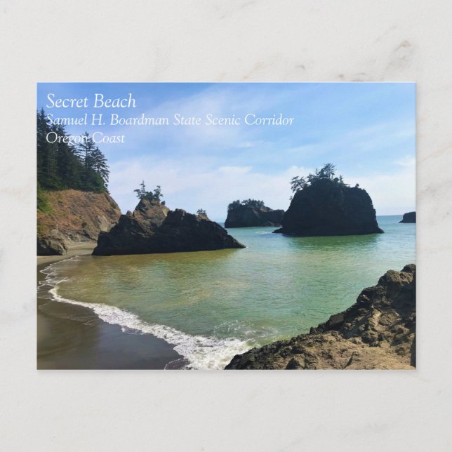 Cartão Postal Secret Beach, Samuel H. Boardman, Oregon (Frente)