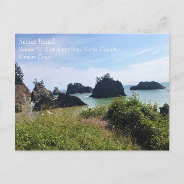 Cartão Postal Secret Beach, Samuel H. Boardman, Oregon (Frente)