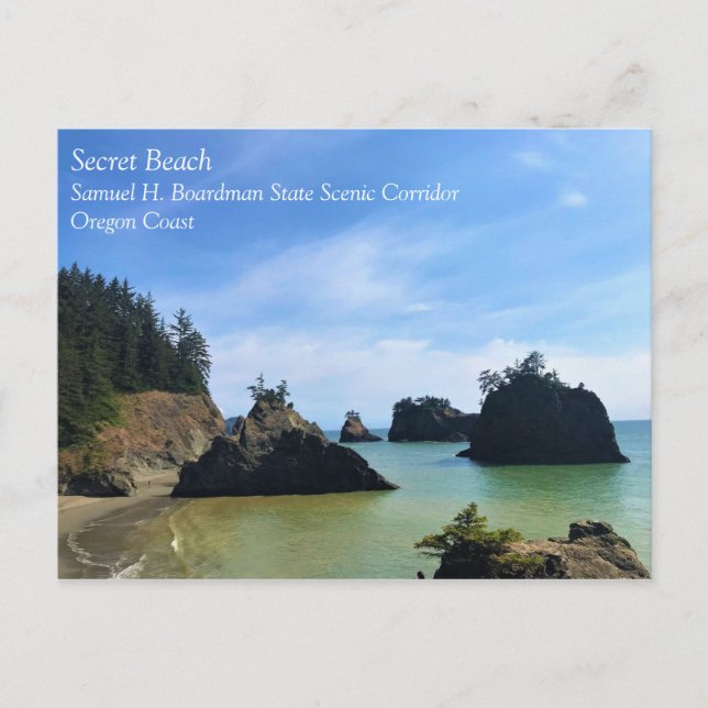 Cartão Postal Secret Beach, Samuel H. Boardman, Oregon (Frente)