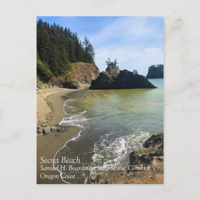 Cartão Postal Secret Beach, Samuel H. Boardman, Oregon (Frente)