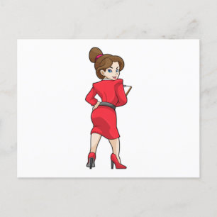 Cartão Postal Secretário de Vestido com Altos Saltos