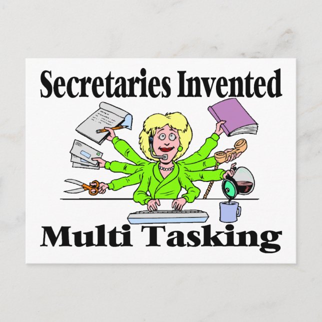 Cartão Postal Secretário Multitarefa (Frente)
