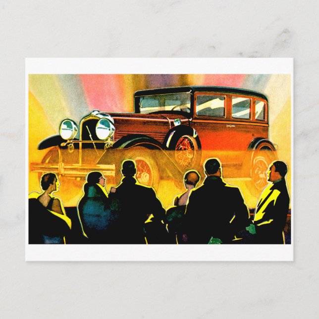 Cartão Postal Sedan Tours Car ~ Vintage Auto Advertiment (Frente)