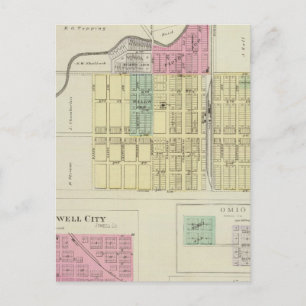 Cartão Postal Sedgwick, Jewell City, Omio, Salem, Kansas