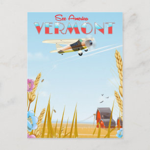 Cartão Postal "see America" - poster de viagens rural de Vermont