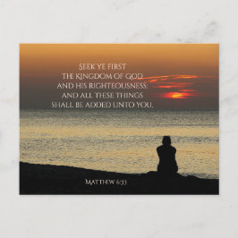 Cartão Postal Seek First Kingdom of God, Matthew 6:33 Ocean