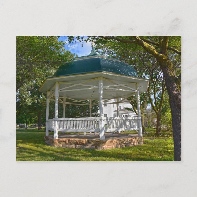 Cartão Postal Seelye House Gazebo, Abilene, Kansas (Frente)