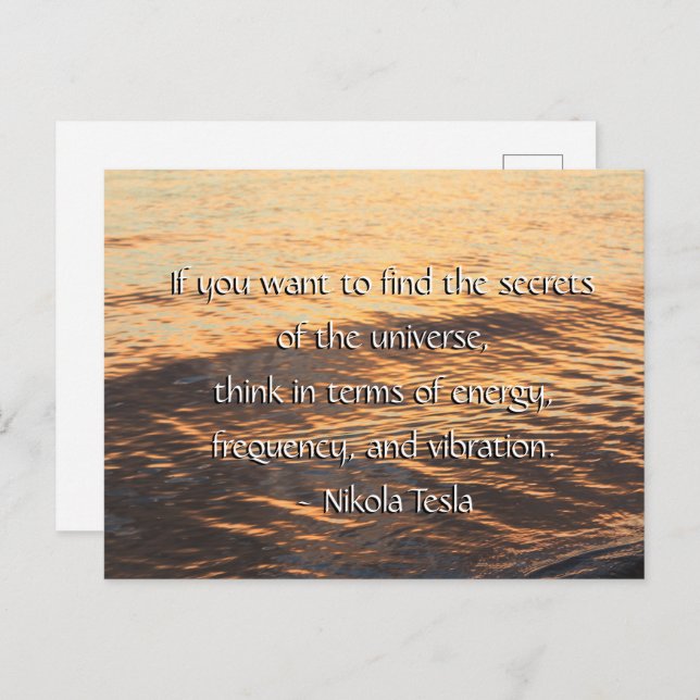 Cartão Postal Segredos da Citação Universo (Nikola Tesla) (Frente/Verso)