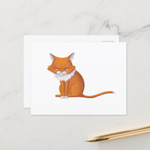 Cartão Postal Segunda-feira Manhã Gato Face