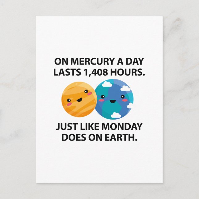 Cartão Postal Segunda-feira Mercúrio (Frente)