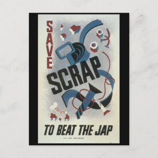 Cartão Postal Segunda Guerra Mundial de Sucata de Metal