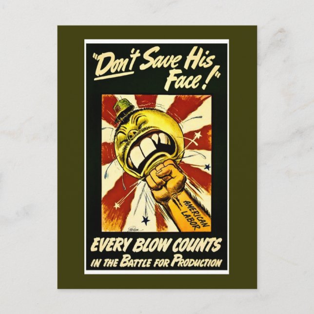 Cartão Postal Segunda Guerra Mundial - Vintage - Partido Trabalh (Frente)