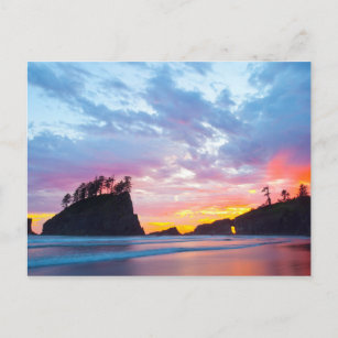 Cartão Postal Segunda praia no pôr do sol, Washington