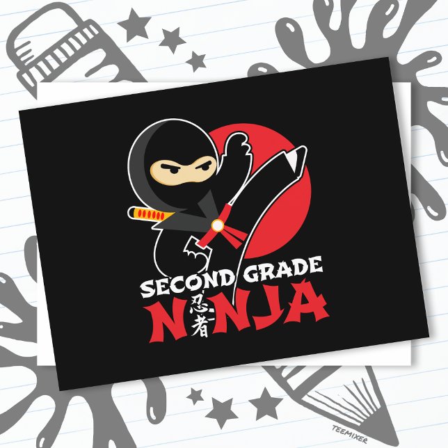 Cartão Postal segundo Grau Ninja Chute Primeiro Dia De Volta À E (Criador carregado)