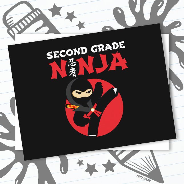 Cartão Postal segundo Grau Ninja Chute Primeiro Dia De Volta À E (Criador carregado)