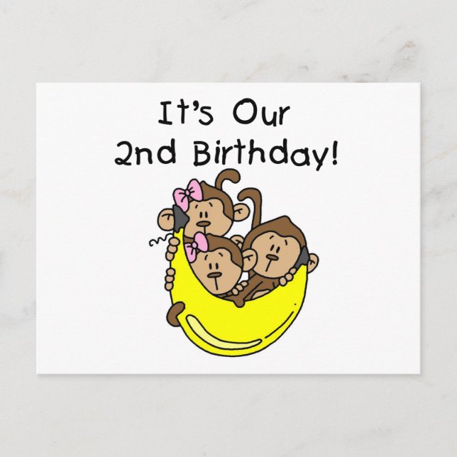 Cartão Postal Segundo Triplets - Duas Meninas e um Menino (Frente)