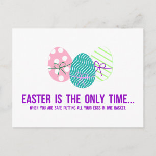 Cartão Postal Seguro para colocar ovos em uma cesta