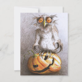 Cartão Postal Sehr alte Halloween Vampir Eule