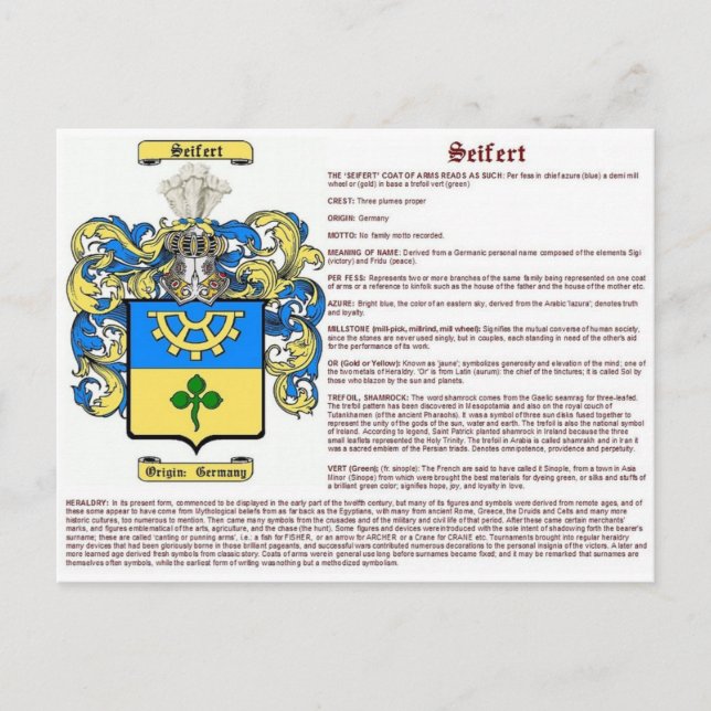 Cartão Postal Seifert (significado) (Frente)