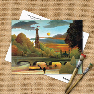 Cartão Postal Seine Eiffel Tower Sunset Henri Rousseau