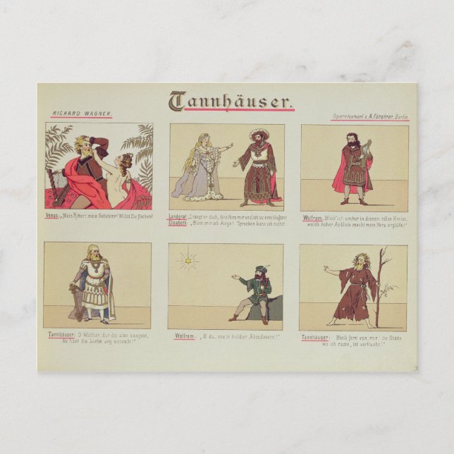 Cartão Postal Seis cenas relativas à ópera "Tannhauser" (Frente)