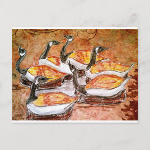 Cartão Postal Seis Gansos A Lay