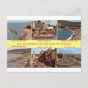 Cartão Postal Seis Maravilhas da Ilha de Wight Vintage