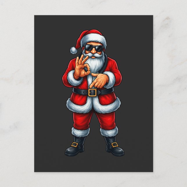 Cartão Postal  Seis Sete 6 7 Meme Papai Noel Natal  (Frente)