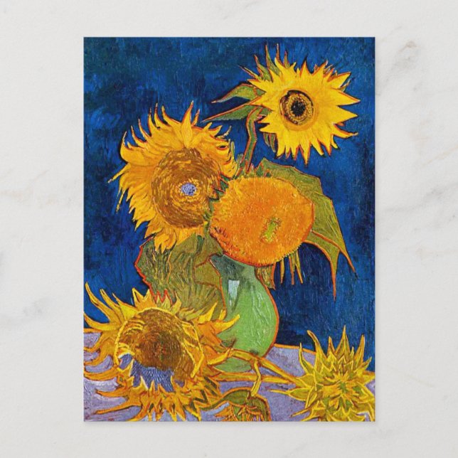 Cartão Postal Seis Sunflower van Gogh Fine Art (Frente)