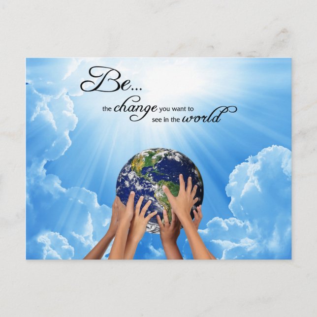 Cartão Postal Seja a mudança - Gandhi (Frente)