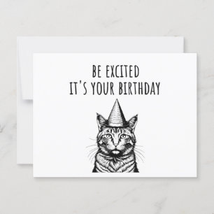 Cartão Postal Seja animado, é seu gato engraçado de aniversário