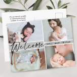 Cartão Postal Seja bem-vindo, doce anúncio de nascimento do bebê<br><div class="desc">Envie-me uma mensagem se precisar de assistência ou se tiver algum pedido especial.</div>