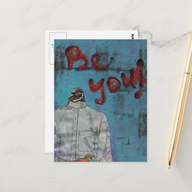 Cartão Postal Seja Engraçado Penguin Mídia Mistura (Frente/Verso In Situ)