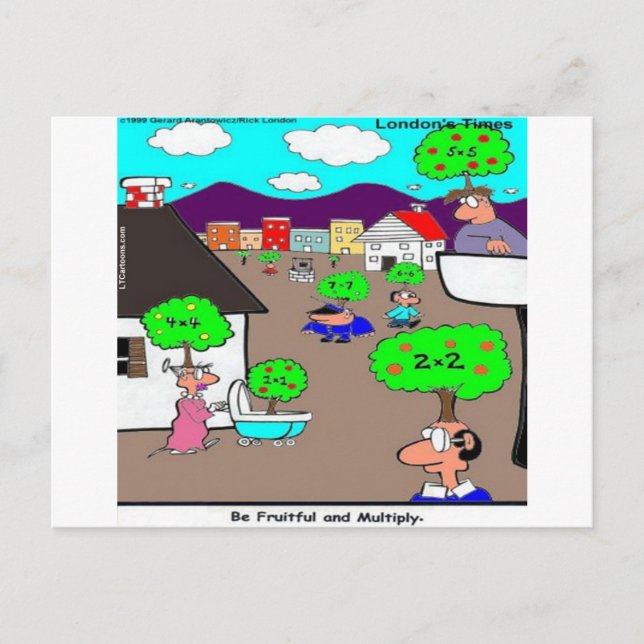 Cartão Postal Seja Frutífero e Multiplamente Engraçado (Frente)