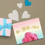 Cartão Postal Seja Lindo Seja Você, Rosa Dourada de Gradiente de<br><div class="desc">A coisa mais bonita é ser o melhor de quem você realmente é! Deixem este cartão motivar alguém a ser bonito em todos os aspectos da sua vida.</div>