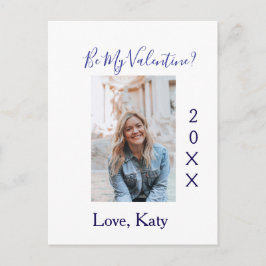 Cartão Postal Seja meu amor de valentine nome roxo ano foto simp