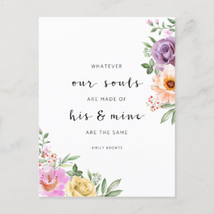 Cartão Postal Seja o que forem nossas almas, Emily Bronte