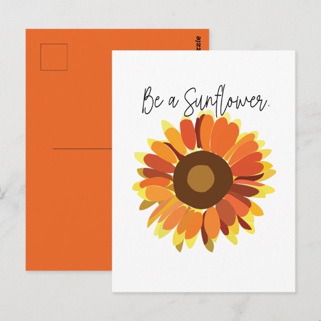 Cartão Postal Seja um girassol (Frente/Verso)
