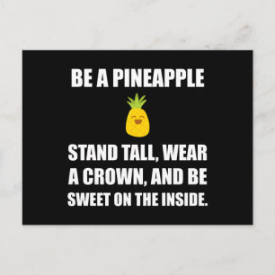 Cartão Postal Seja Um Ventilador Engraçado De Abacaxi