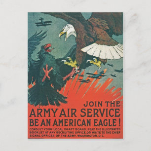 Cartão Postal "Seja uma águia americana" RESTORED Army Air Poste
