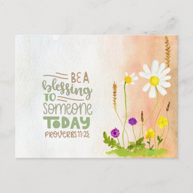 Cartão Postal Seja uma bênção para alguém hoje provérbio 11:25 (Frente)